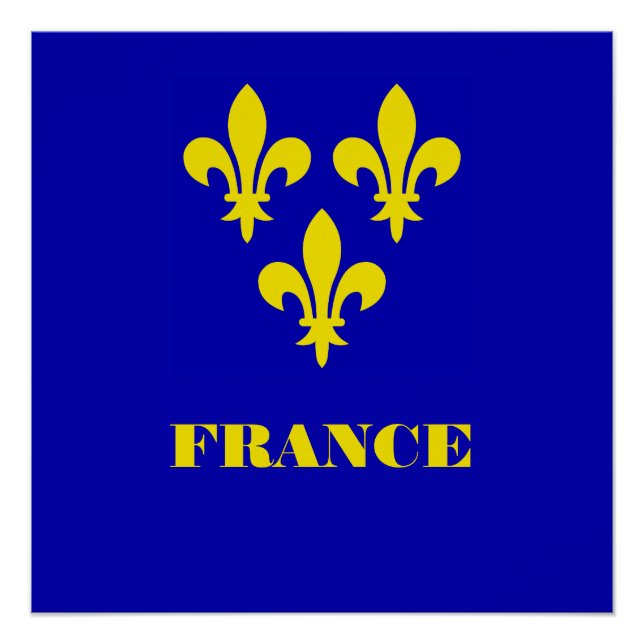 Poster Étendard Royal Français Médiéval Fidélité Héraldiq (Devant)