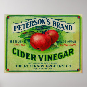 Poster Étiquette au vinaigre de cidre de Peterson