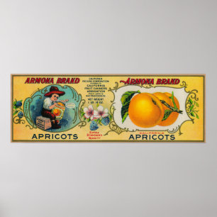 Poster Étiquette d'abricot d'Armona