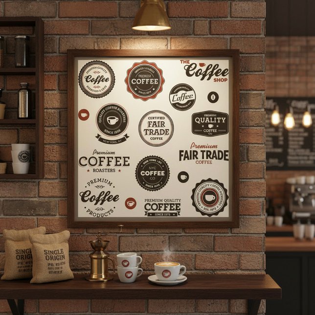 Poster Étiquette de café rétro (Créateur téléchargé)