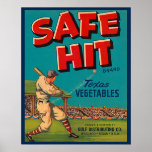 Poster Étiquette de caisse de légumes du Texas de coup de