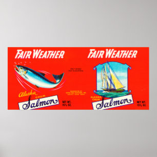 Poster Étiquette Saumon de la marque Fair Weather - Seatt