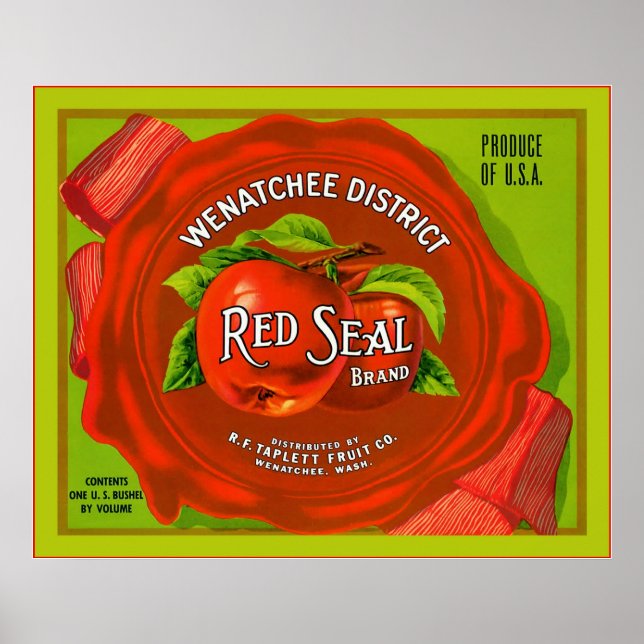 Poster Étiquette vintage Fruit (Devant)