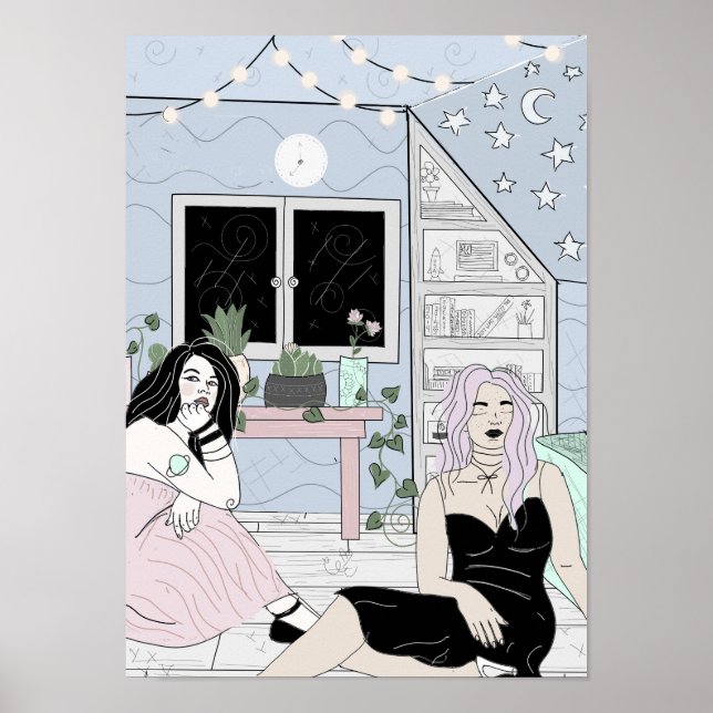 Poster étoile au plafond sombre (Devant)