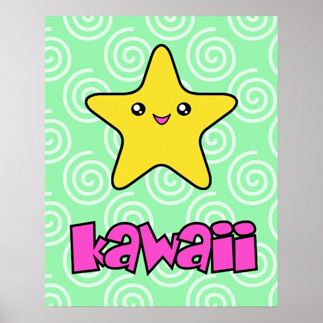 Poster étoile Kawaii (Devant)