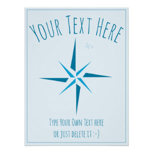 Poster Étoile nautique. Rose Compass. Modèle Cadeau marin