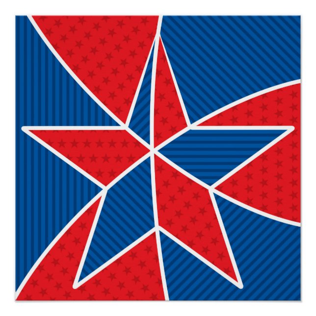 Poster Étoile patriotique américaine (Devant)