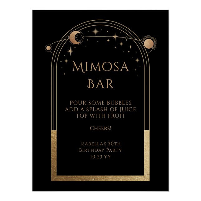 Poster Étoiles de Mimosa Bar Mimosa Noir Céleste (Devant)