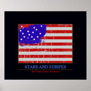 Poster étoiles et rayures américaines pour toujours
