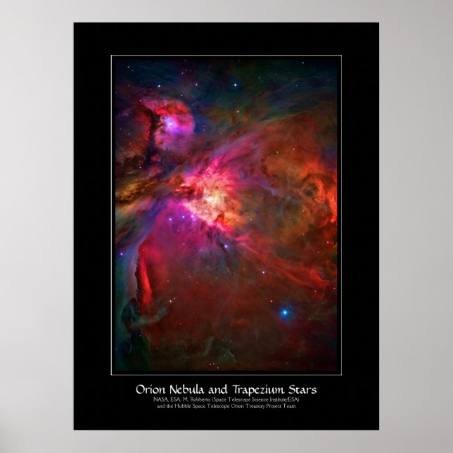 Poster Étoiles Orion Nebula et Trapezium (Devant)