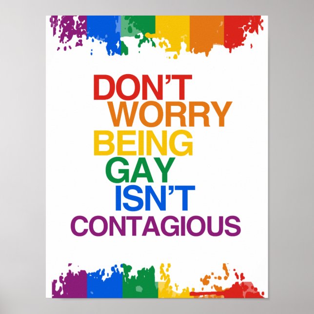 POSTER ÊTRE GAY N'EST PAS CONTAGIEUX (Devant)