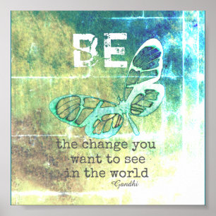 Poster être le changement Gandhi inspiration citation pos