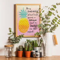 Être un ananas Inspirationnel Aquarelle Typographi