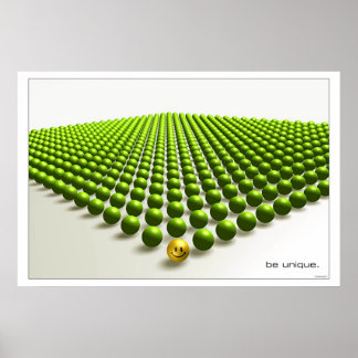 Poster Être unique (vert)