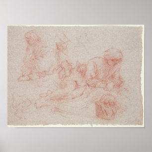 Poster Étude d'un homme étendu