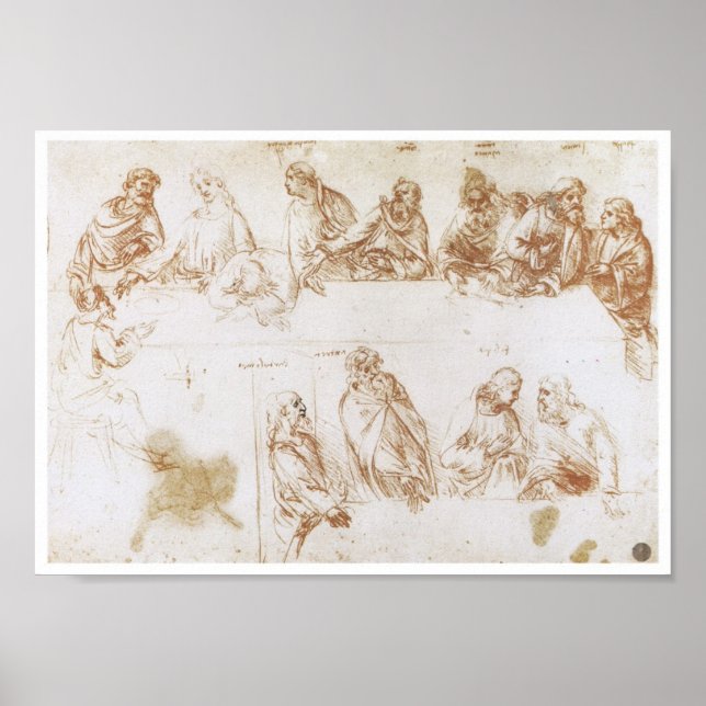 Poster Étude pour la "Dernière Cène", Leonardo da Vinci (Devant)