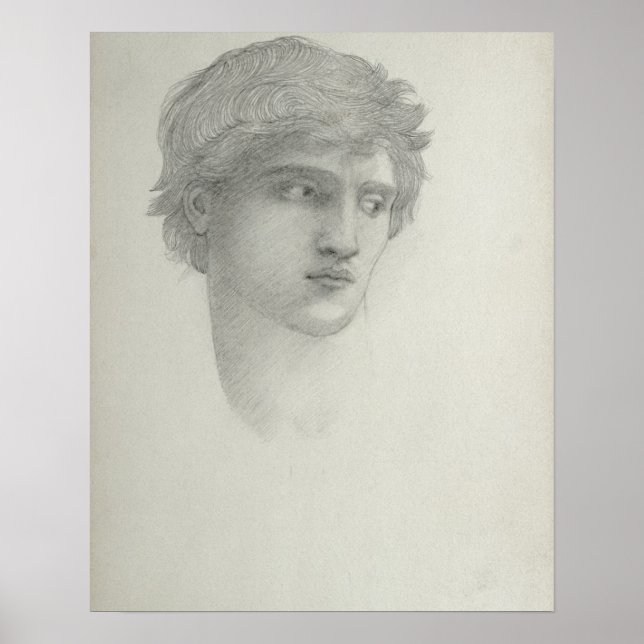 Poster Étude pour le chef de Persée (crayon sur papier) (Devant)
