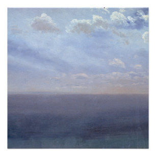 Poster Étude sur le nuage avec mer et ciel - Albert Biers