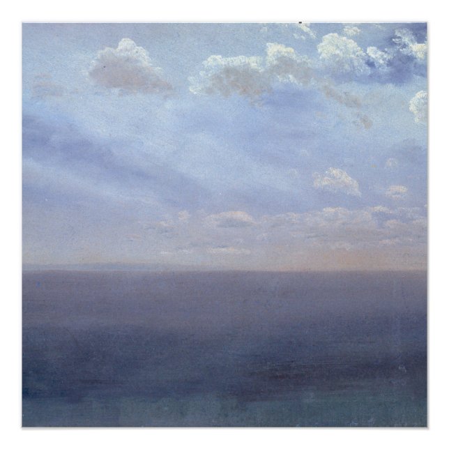 Poster Étude sur le nuage avec mer et ciel - Albert Biers (Devant)