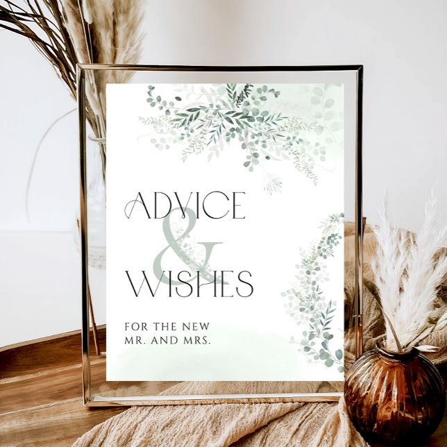 Poster Eucalyptus Botanical Bridal Advice & Wish (Créateur téléchargé)