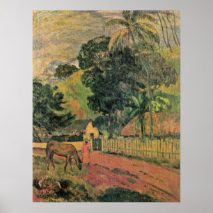 Poster Eugene H Paul Gauguin - Cheval sur le chemin