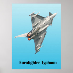 Poster Eurofighter Typhoon on blue  background
