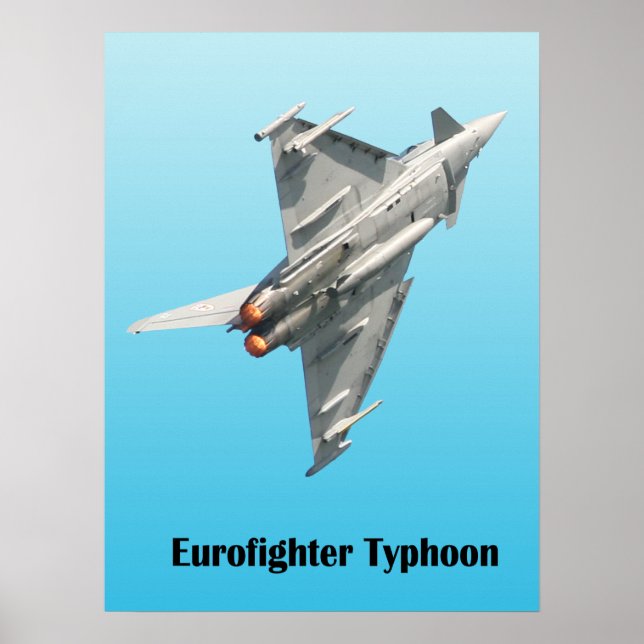 Poster Eurofighter Typhoon on blue  background (Devant)
