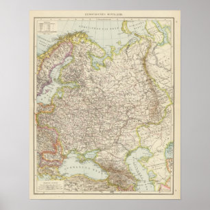 Poster Europaisches Russland - carte de l'Europe et de la