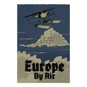 Poster Europe en avion