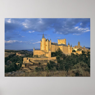 Poster Europe, Espagne, Ségovie. L'Alcazar, un site mondi