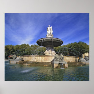 Poster Europe, France, Aix-en-Provence. Fontaine de