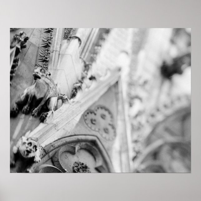 Poster Europe, France, Paris. Détail : sculpture sur (Devant)