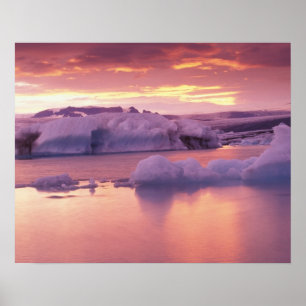 Poster Europe, Islande, lagon de Jokulsarlon
