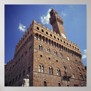 Poster Europe, Italie, Florence. Le Plazzo médiéval