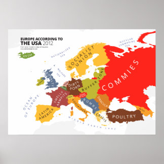 Poster Europe Selon les Etats-Unis