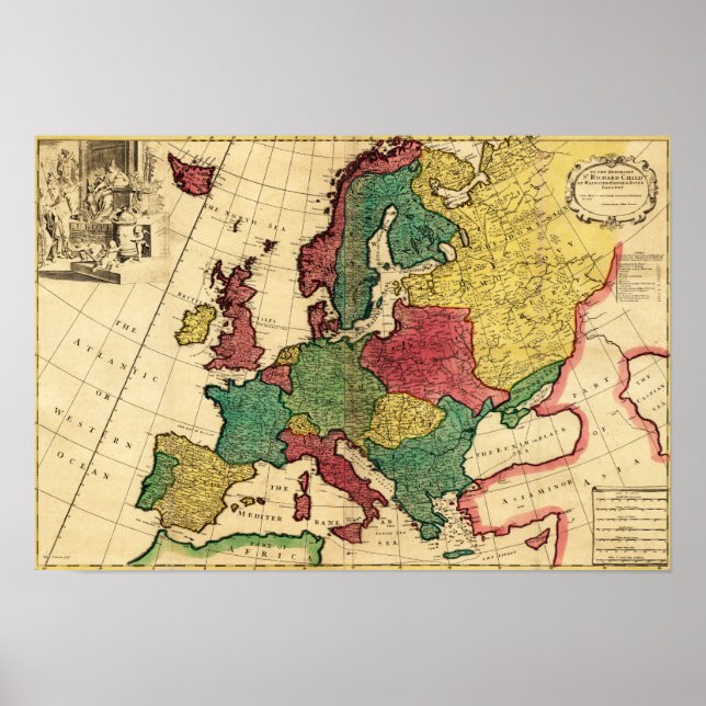 Poster EuropeCarte panoramiqueEurope (Devant)