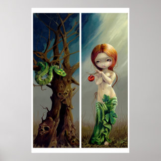 Poster Eve et l'arbre du savoir ART IMPRIMER gothique