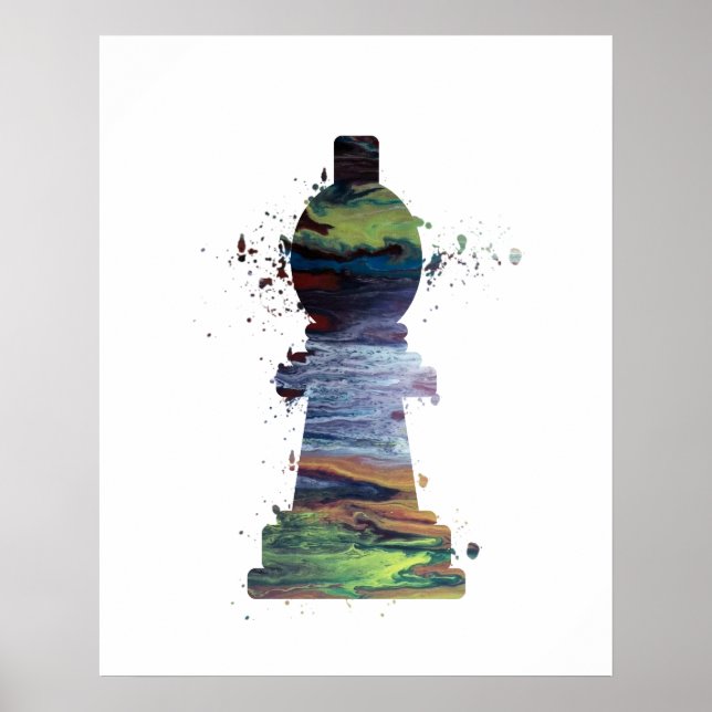 Poster Évêque - Échecs - Art (Devant)