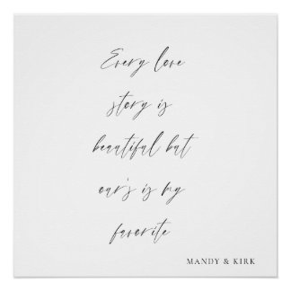 Poster Every Love Story Is Beautiful Wedding Backdrop