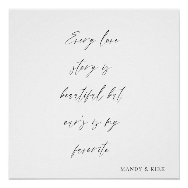 Poster Every Love Story Is Beautiful Wedding Backdrop (Devant)