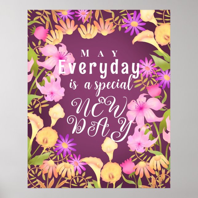 Poster 'Everyday is new day' (Devant)