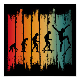 Poster Évolution du skateur de skateboard