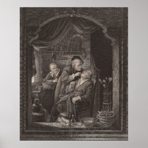 Poster Examen dentaire, époque baroque, Gerrit Dou