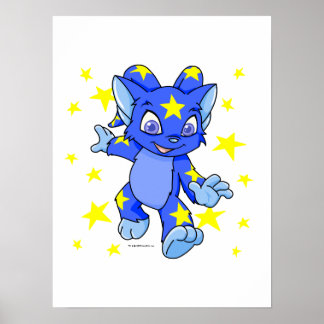 Poster Excité Starry Acara avec éclat d'étoile