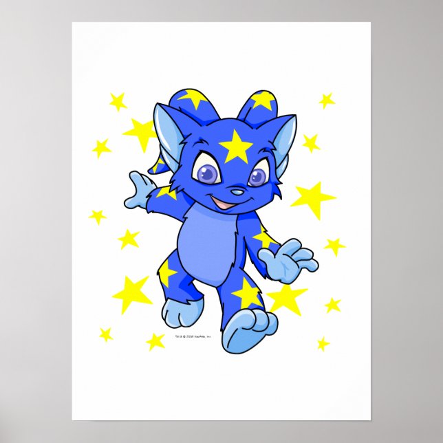Poster Excité Starry Acara avec éclat d'étoile (Devant)