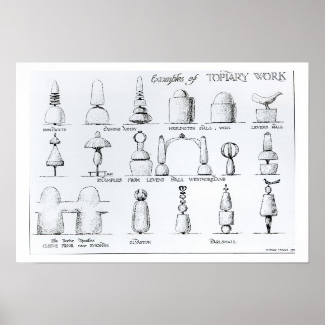 Poster Exemples de travaux opiaires, 1902 (gravure) (b/w/ (Devant)