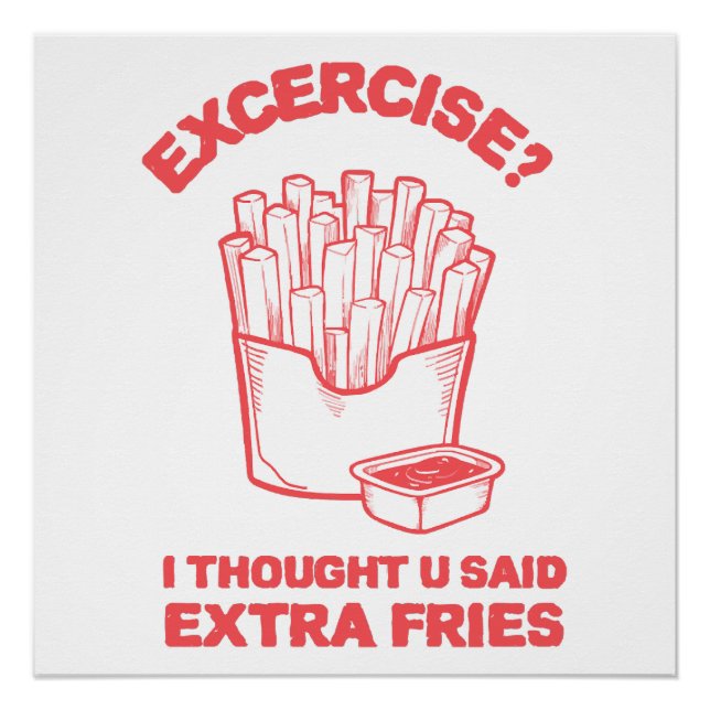 Poster Exercice Je pensais que tu avais dit des frites su (Devant)