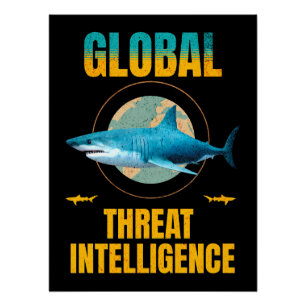 Poster Expert en cybersécurité Requin Drôle