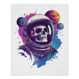 Poster Explorateur d'astronaute de crâne