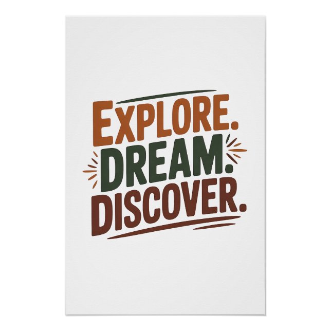 Poster Explore dream discover (Devant)